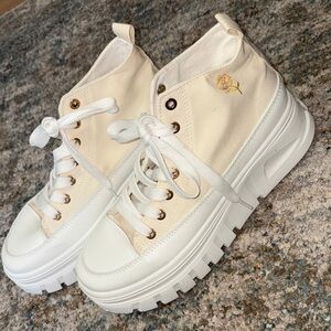 Women's Cream High-Top Sneakers